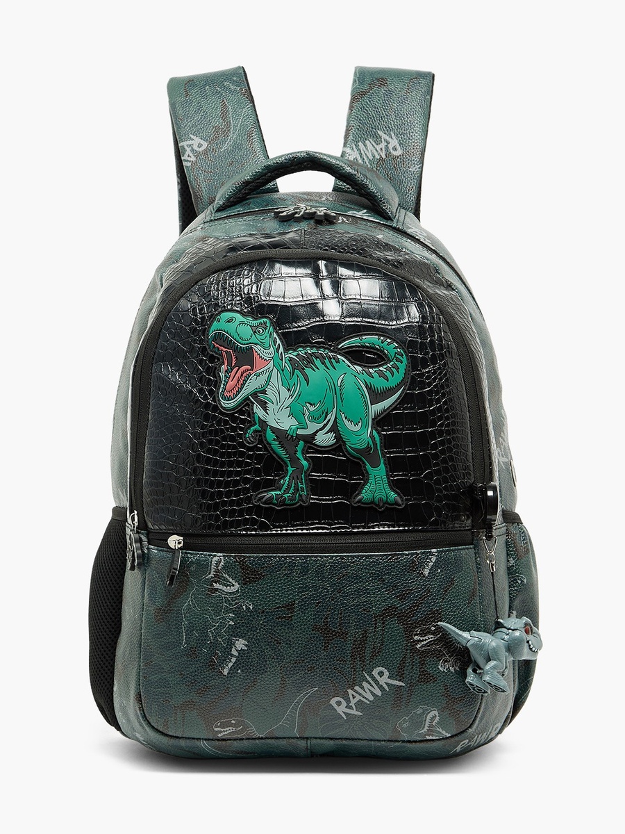 Dinosaur Print Backpack with Padded Straps - 16 inches