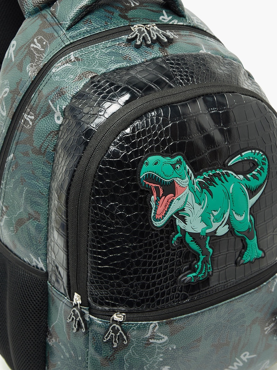 Dinosaur Print Backpack with Padded Straps - 16 inches