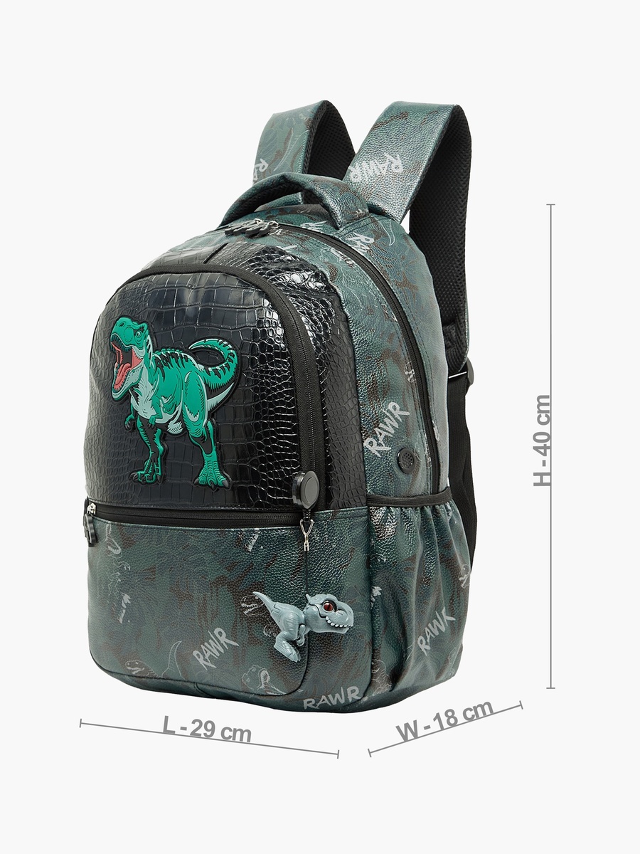 Dinosaur Print Backpack with Padded Straps - 16 inches