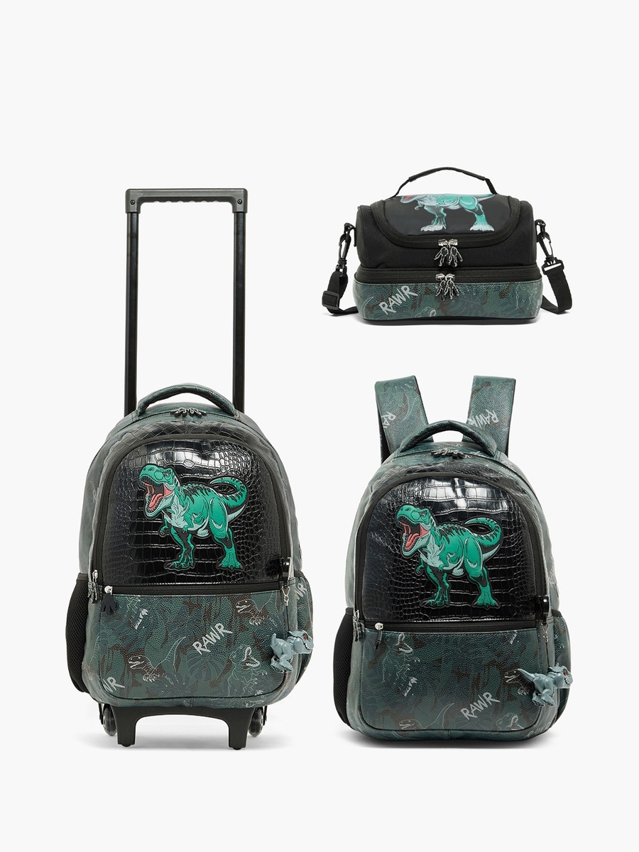 Dinosaur Print Backpack with Padded Straps - 16 inches