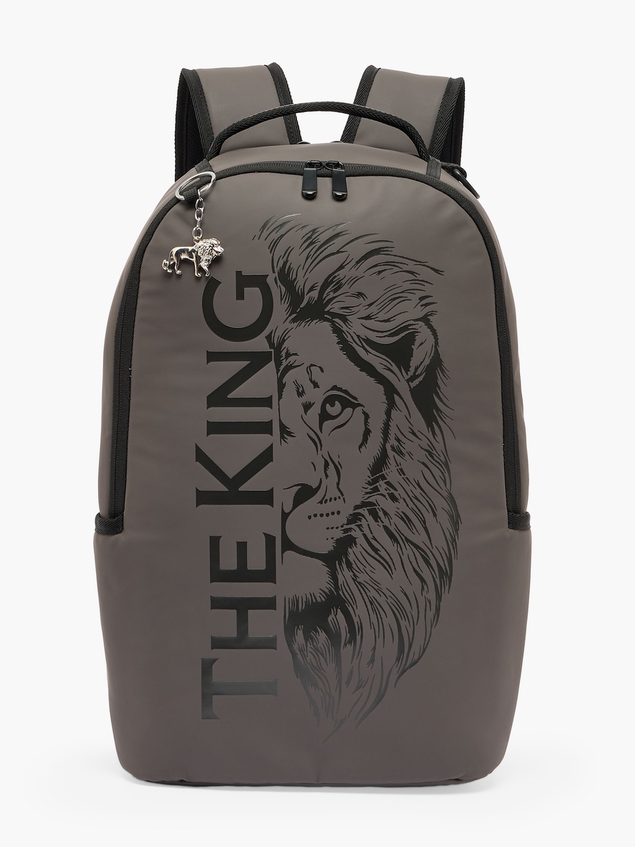 Lion Print Backpack with Padded Straps - 17 inches