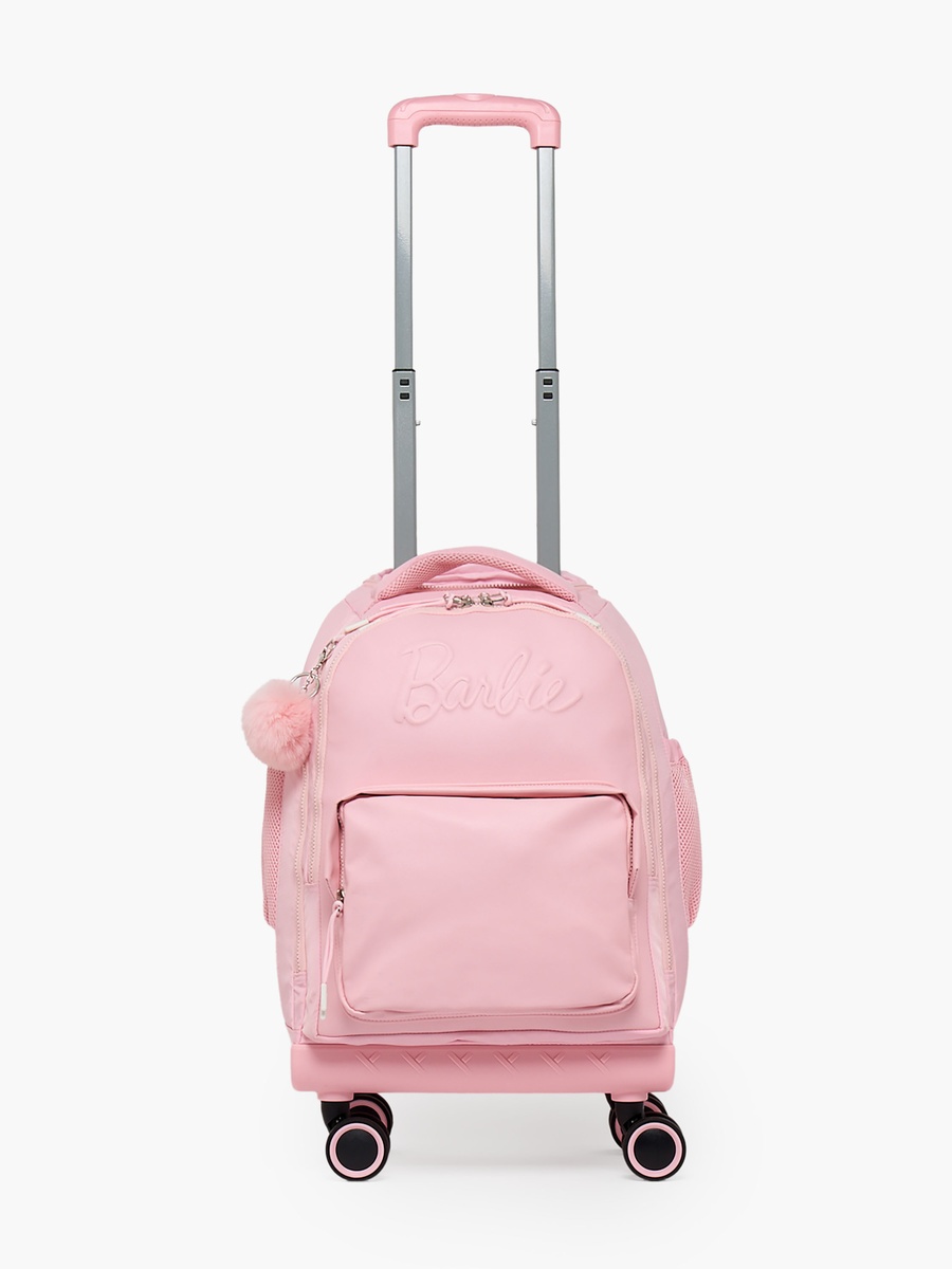 Barbie Embossed Trolley Bag Retractable Handle - 18 inches