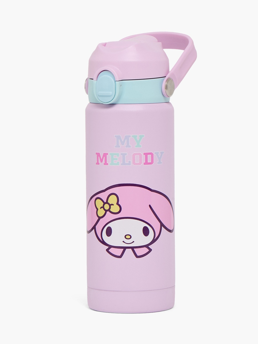 My Melody Print Stainless Steel Water Bottle with Flip Spout and Handle