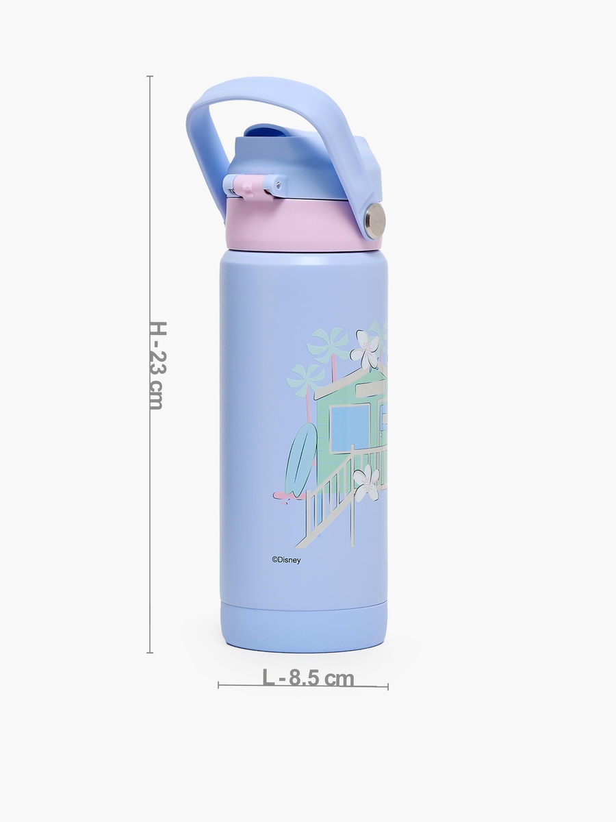 Stitch Print Stainless Steel Water Bottle with Flip Spout and Handle