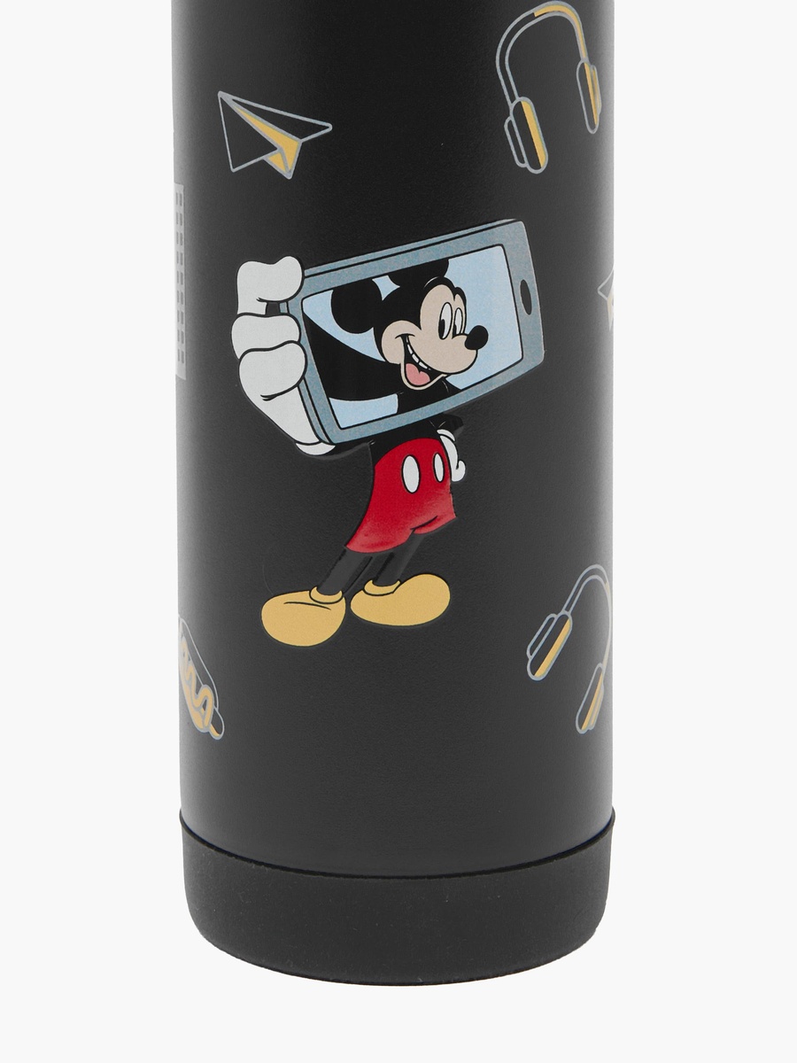 Mickey Mouse Print Stainless Steel Water Bottle with Flip Spout and Handle