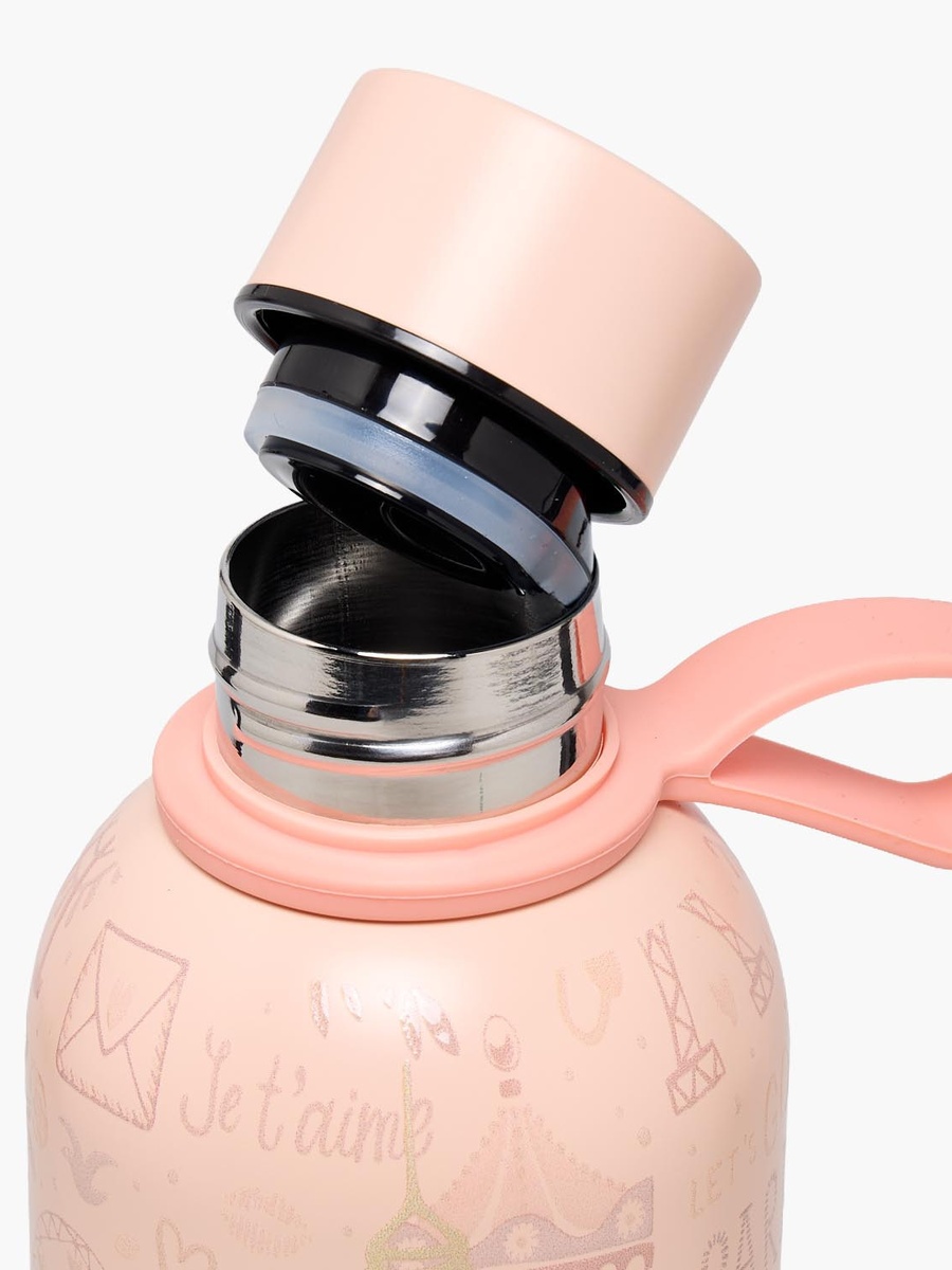 Paris Print Stainless Steel Water Bottle with Loop Handle