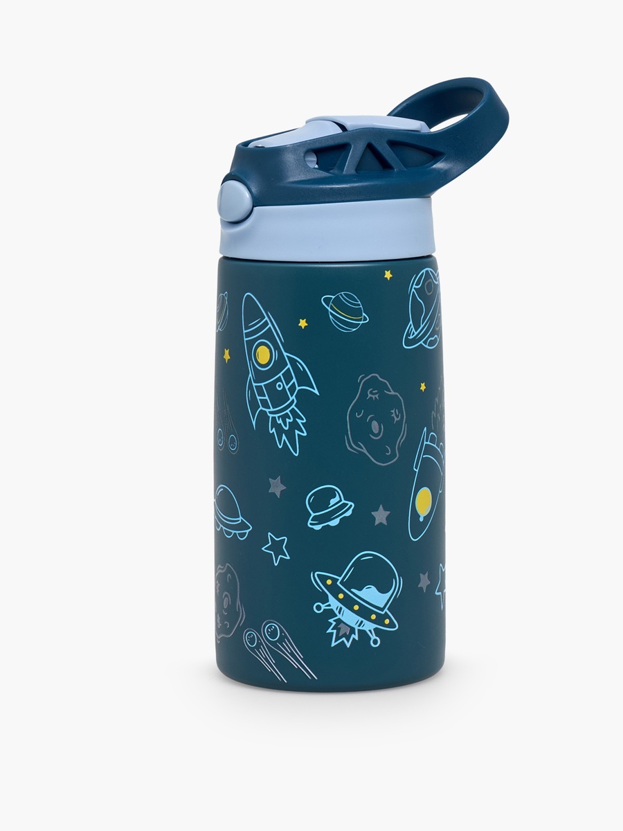 Space Print Stainless Steel Water Bottle with Flip Spout and Handle