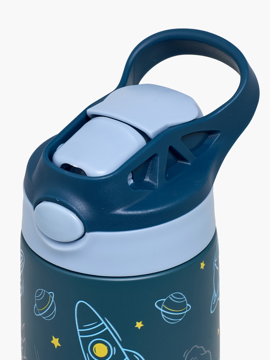 Space Print Stainless Steel Water Bottle with Flip Spout and Handle