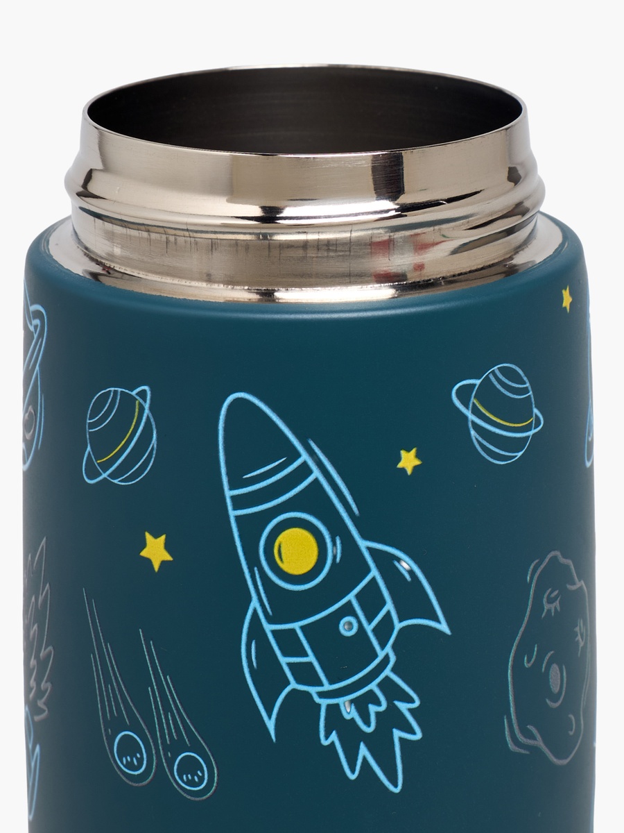 Space Print Stainless Steel Water Bottle with Flip Spout and Handle