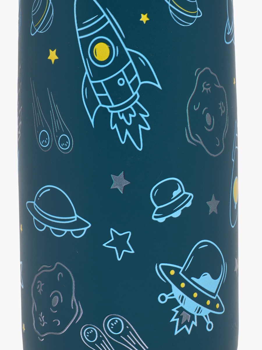 Space Print Stainless Steel Water Bottle with Flip Spout and Handle