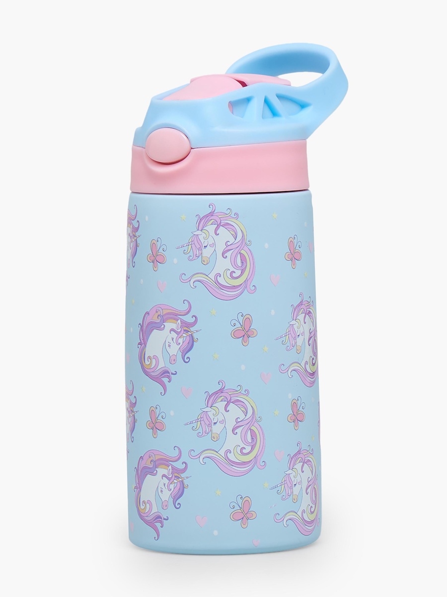 Unicorn Print Stainless Steel Water Bottle with Flip Spout and Handle
