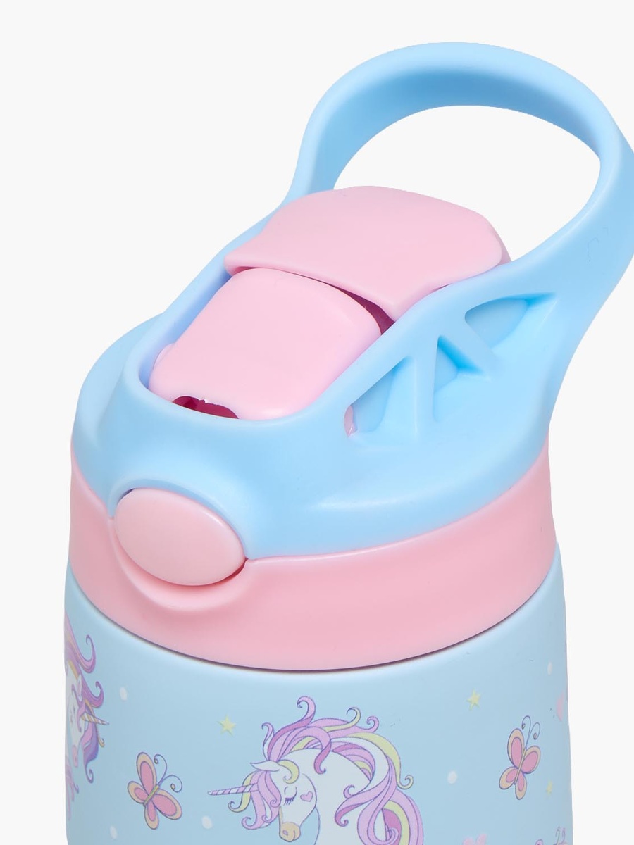 Unicorn Print Stainless Steel Water Bottle with Flip Spout and Handle