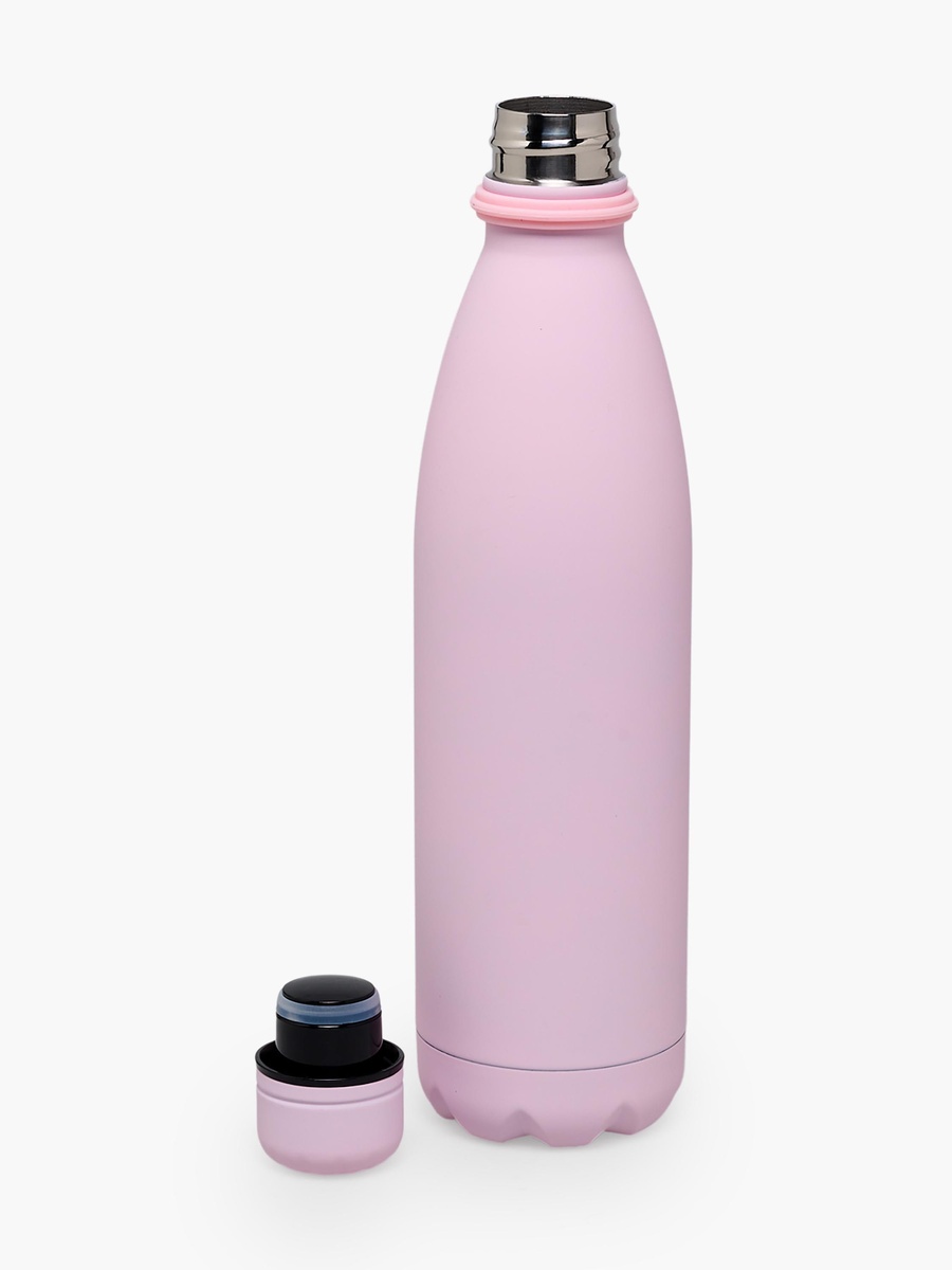 Solid Stainless Steel Water Bottle with Wide Mouth and Wrist Strap