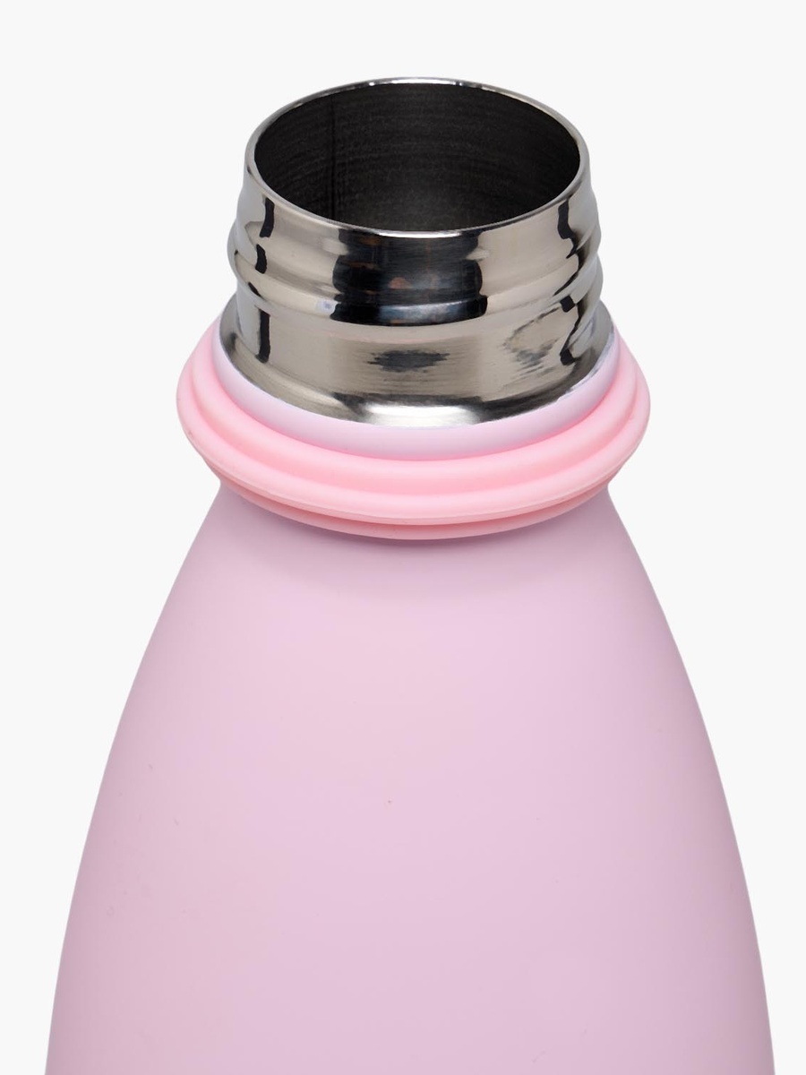 Solid Stainless Steel Water Bottle with Wide Mouth and Wrist Strap
