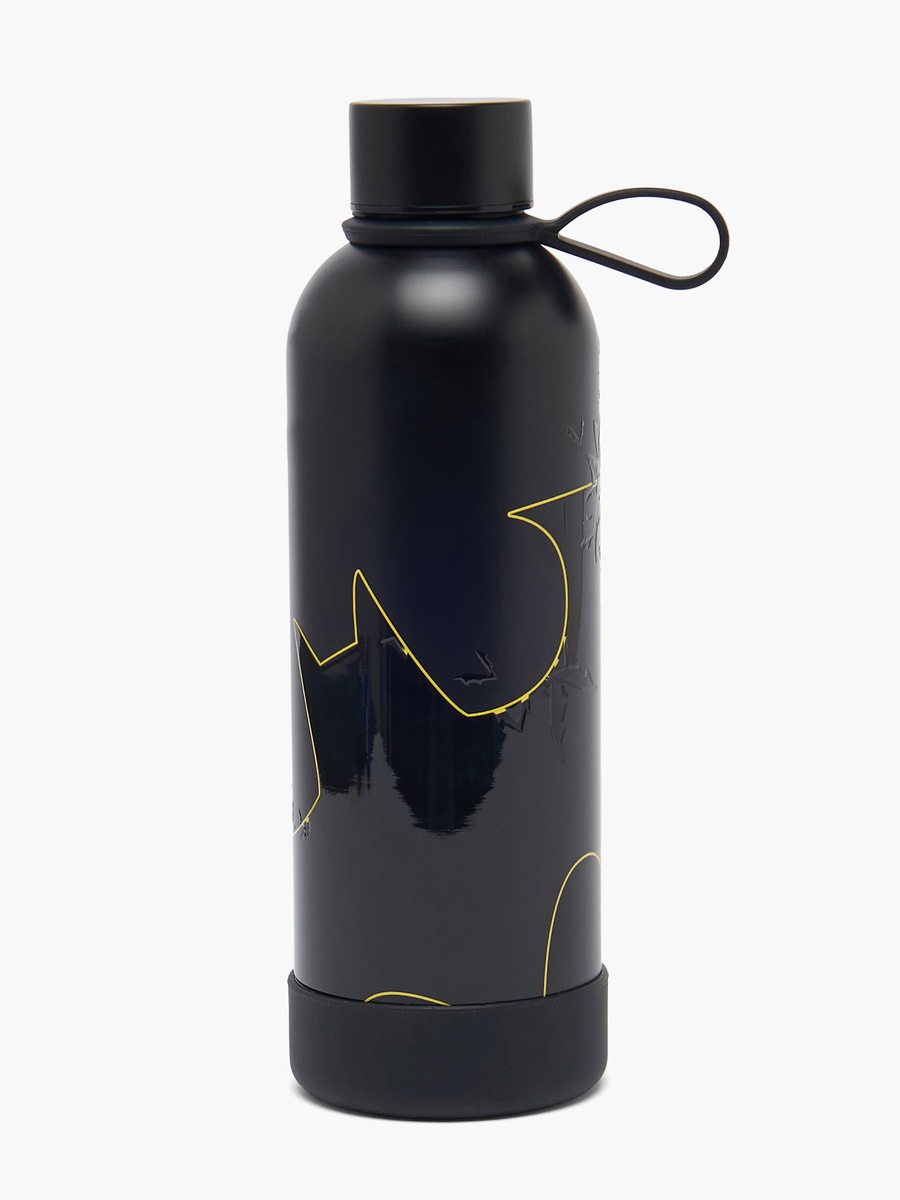 Batman Print Stainless Steel Water Bottle with Wide Mouth and Carry Loop