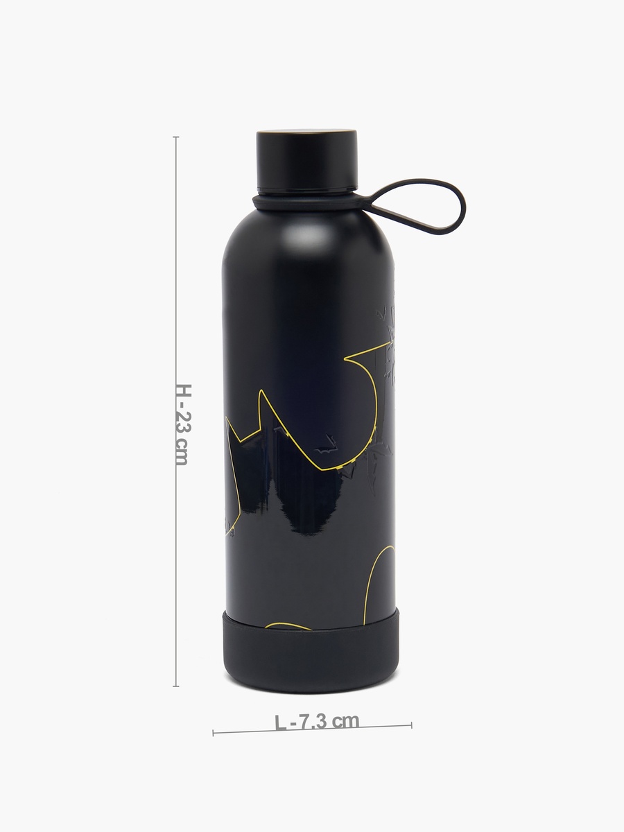 Batman Print Stainless Steel Water Bottle with Wide Mouth and Carry Loop