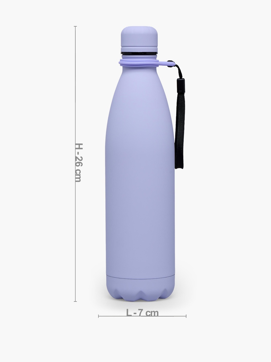 Solid Stainless Steel Water Bottle with Wide Mouth and Wrist Strap