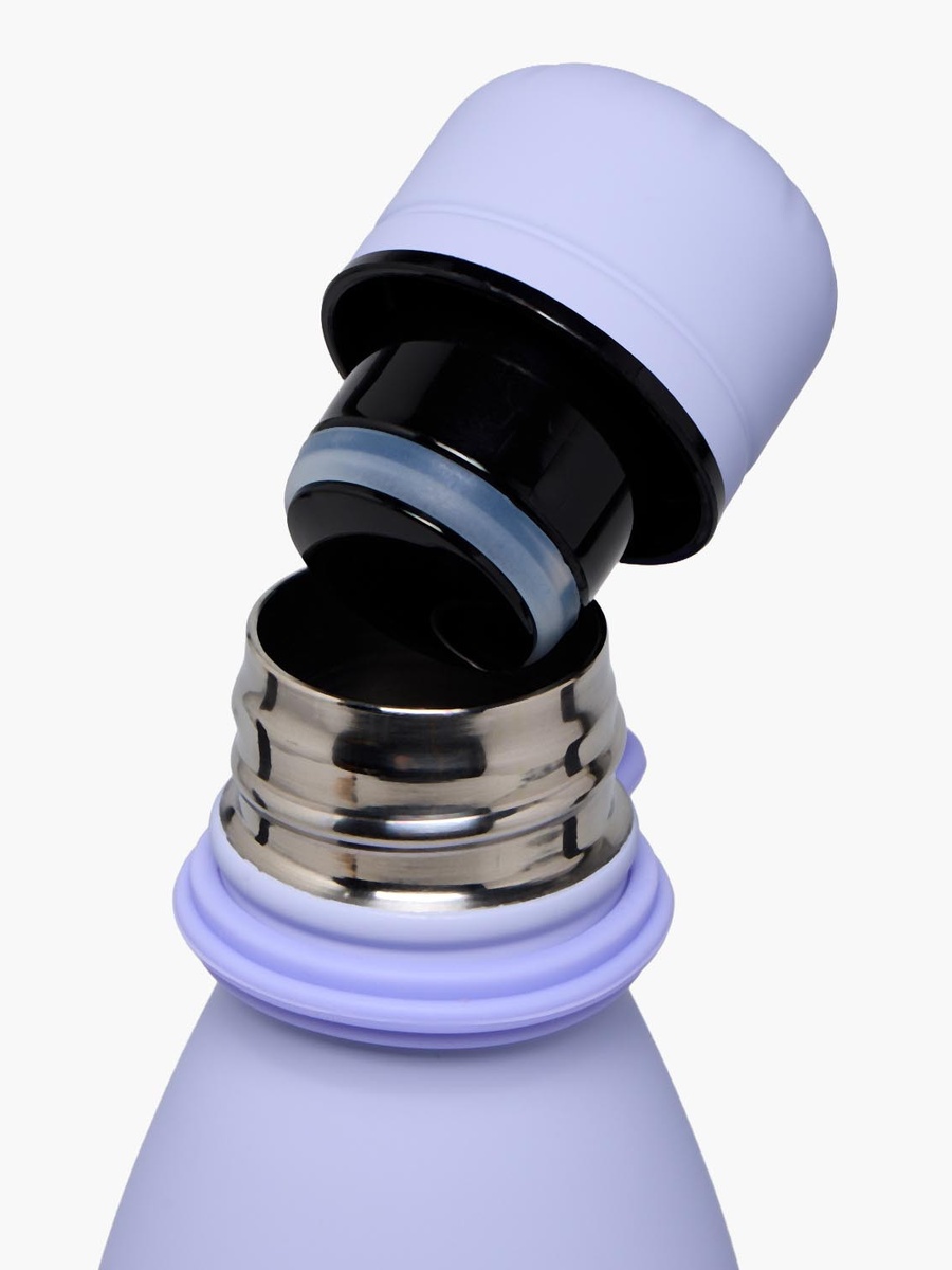 Solid Stainless Steel Water Bottle with Wide Mouth and Wrist Strap