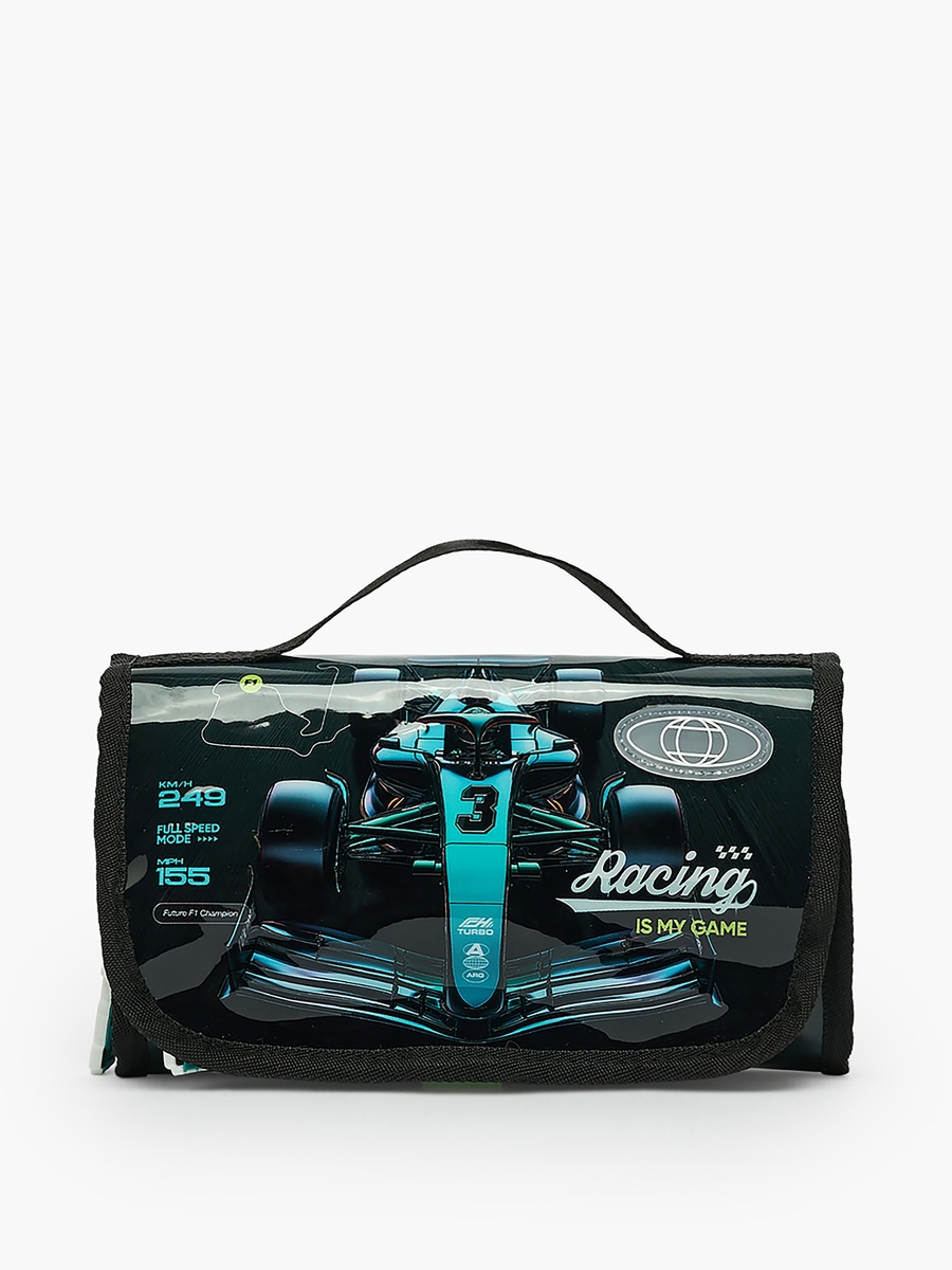 Racing Car Print Pencil Pouch with Top Handle