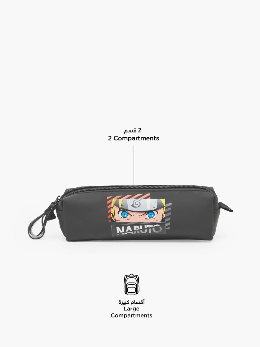 Naruto Graphic Print Pencil Pouch with 2 Compartments