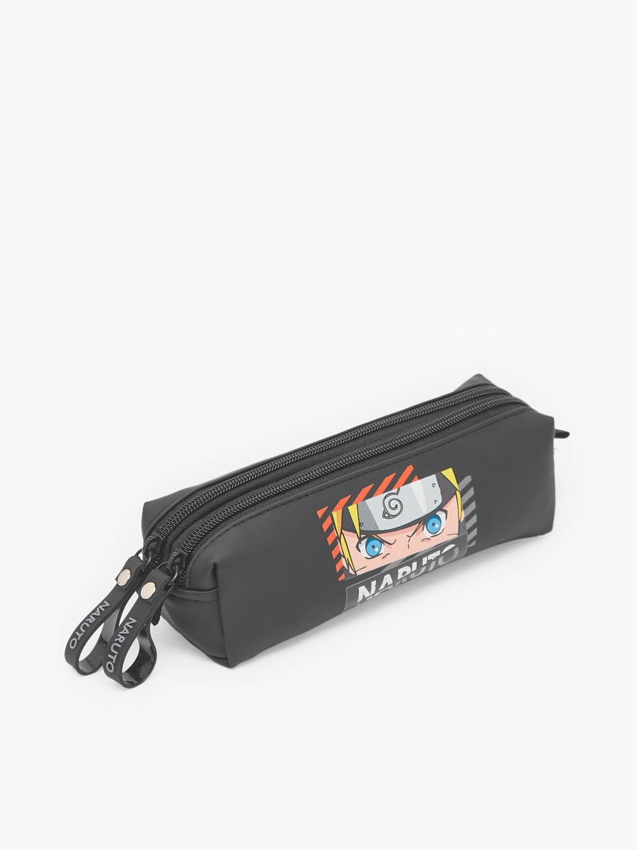 Naruto Graphic Print Pencil Pouch with 2 Compartments