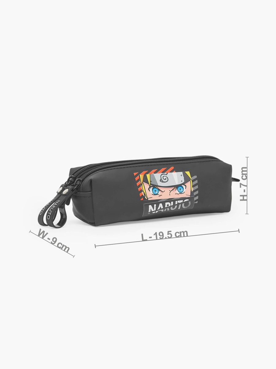 Naruto Graphic Print Pencil Pouch with 2 Compartments