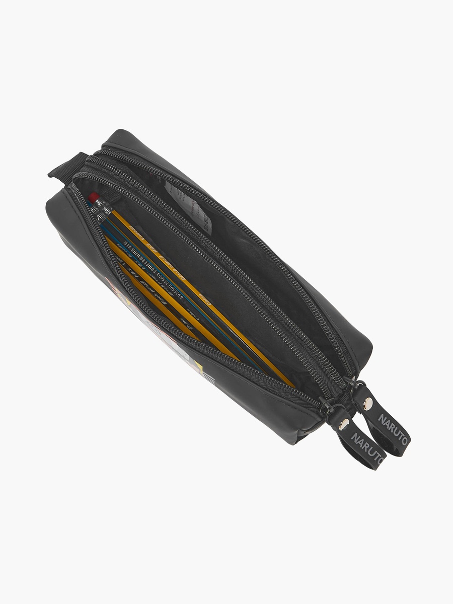Naruto Graphic Print Pencil Pouch with 2 Compartments
