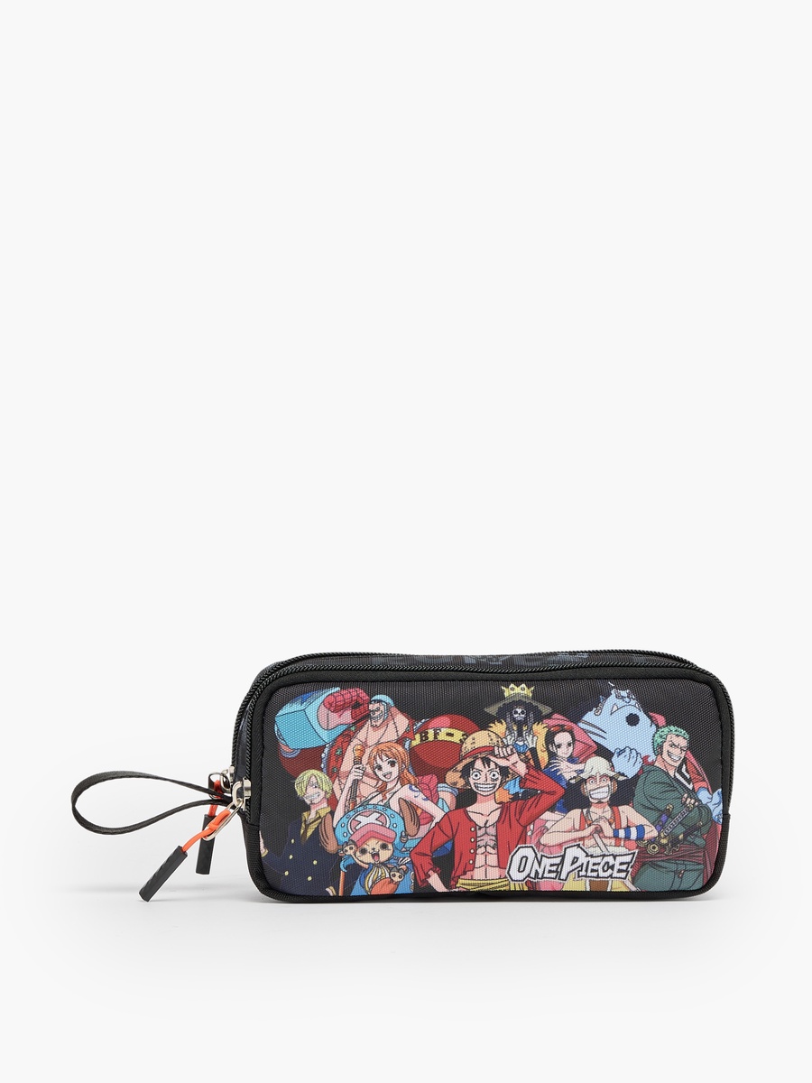 One Piece Print Pencil Pouch with 2 Compartments