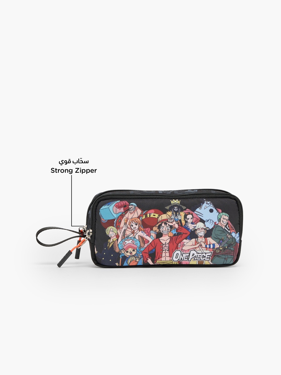 One Piece Print Pencil Pouch with 2 Compartments