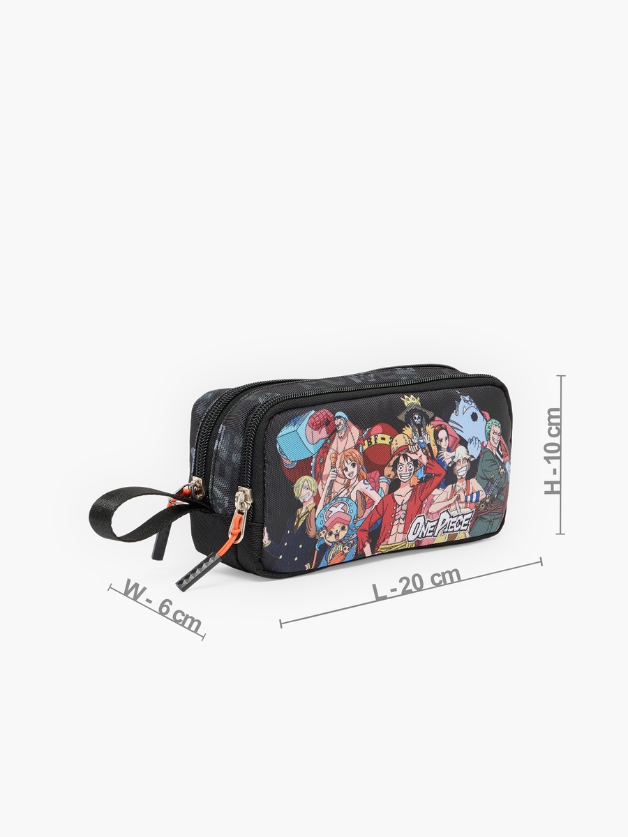 One Piece Print Pencil Pouch with 2 Compartments