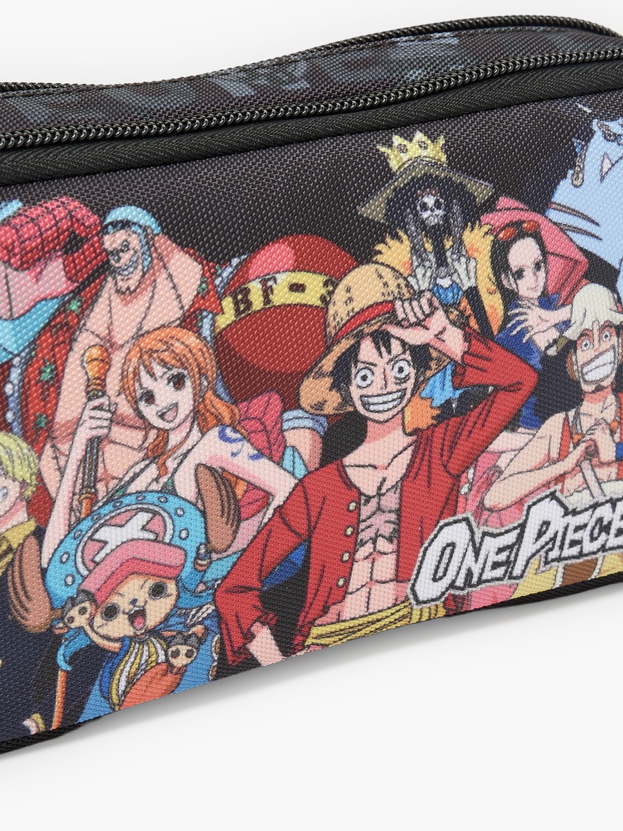 One Piece Print Pencil Pouch with 2 Compartments