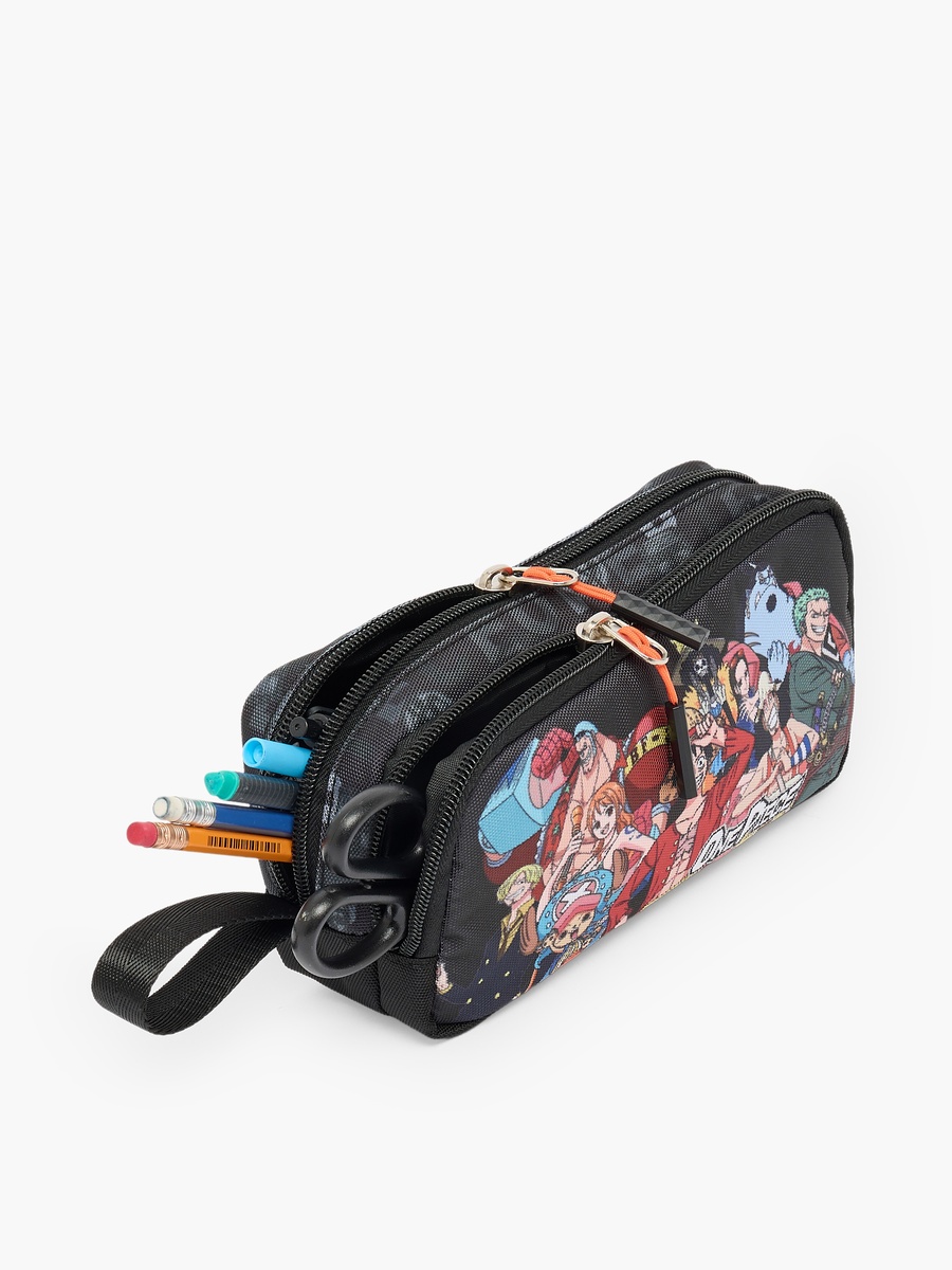 One Piece Print Pencil Pouch with 2 Compartments