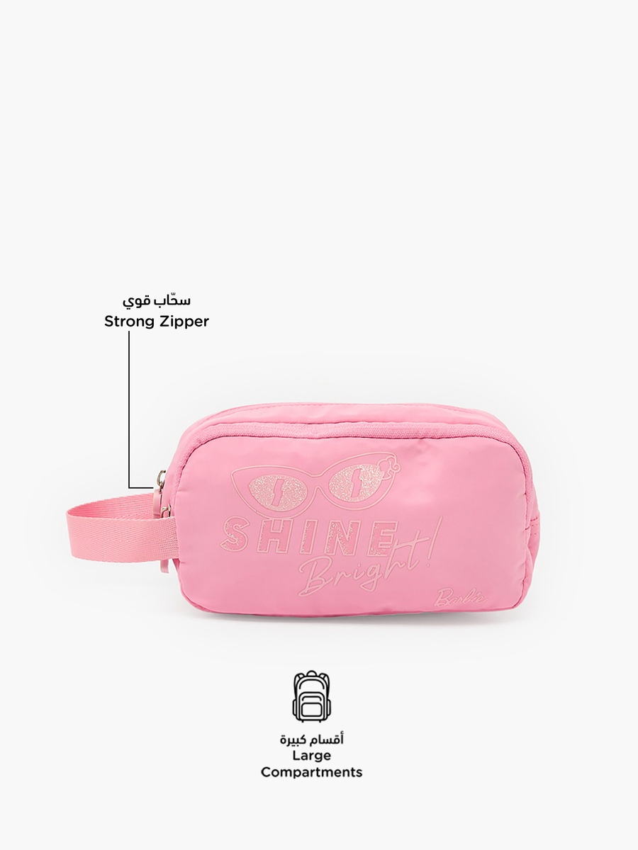 Barbie Print Pencil Pouch with 2 Compartments