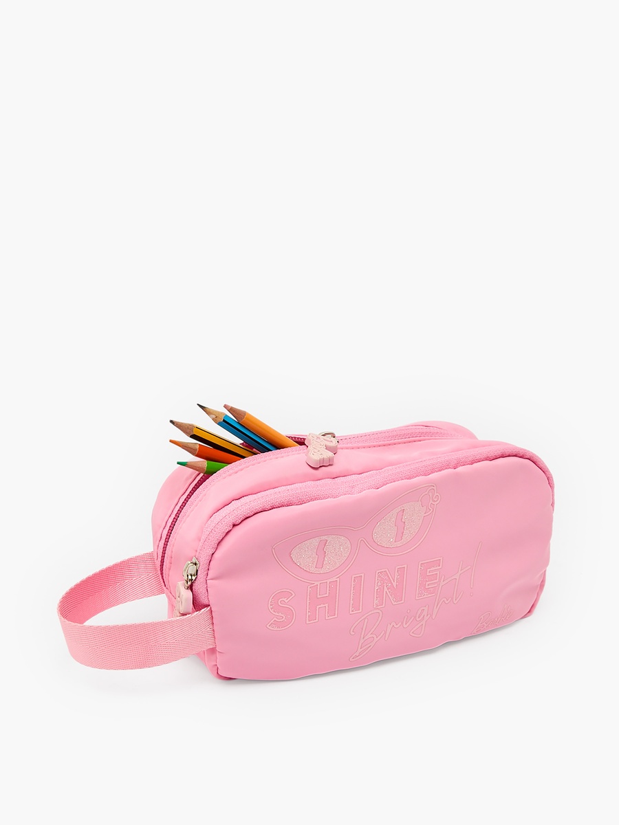 Barbie Print Pencil Pouch with 2 Compartments