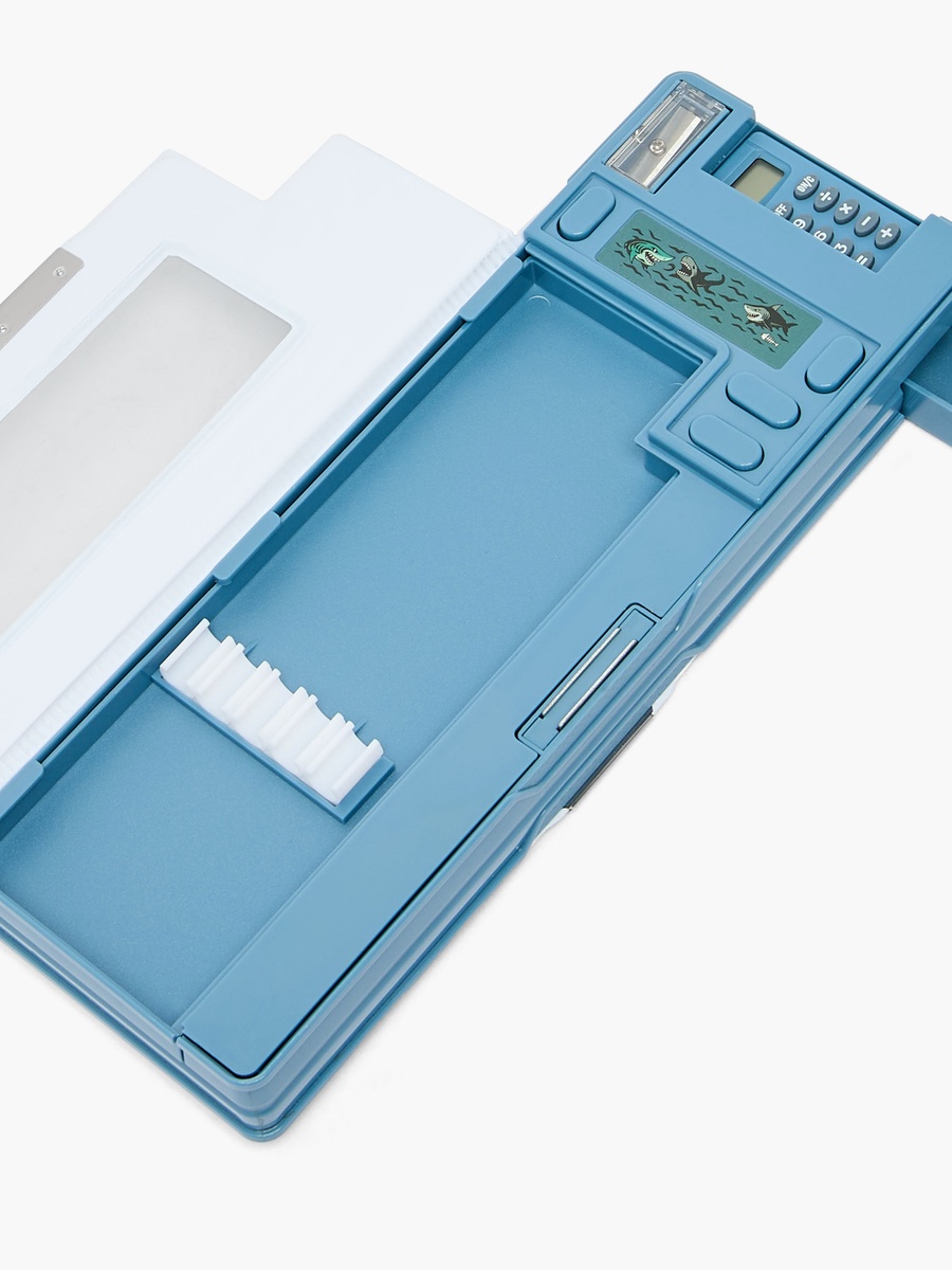 Shark Print Pencil Case with Calculator