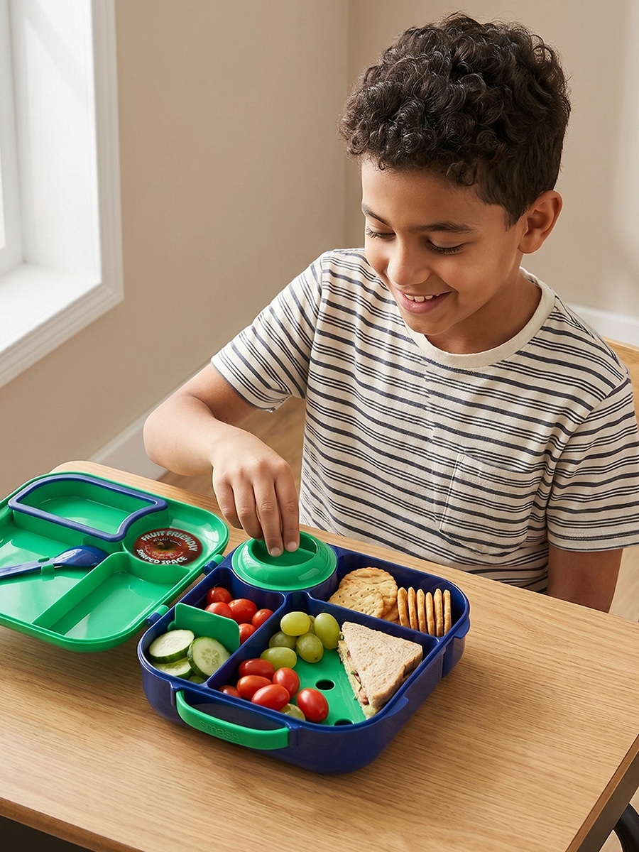 Colourblock Bento Lunch Box with Compartments