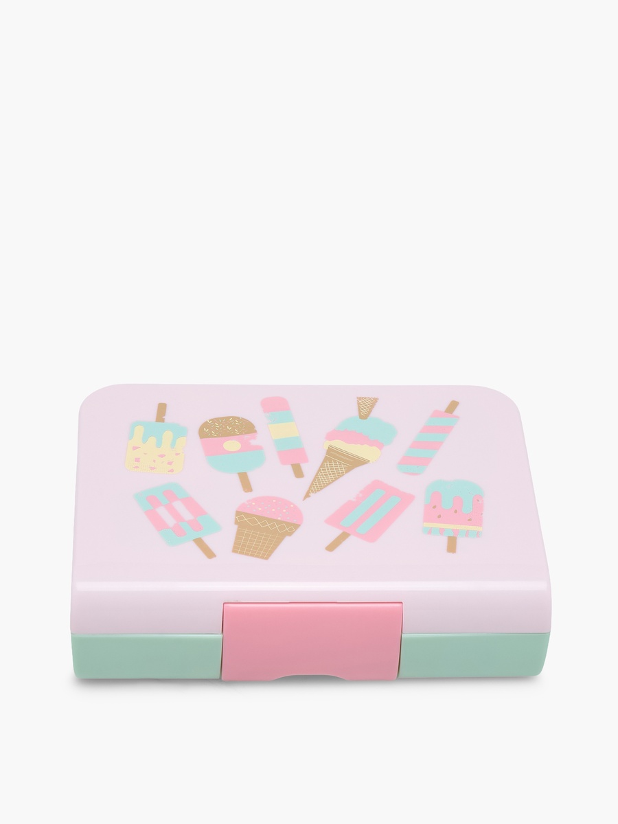 Ice Cream Print Bento Lunch Box with Clip Lock Closure