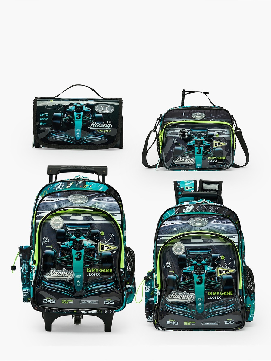 Racing Car Print Lunch Bag with Insulation