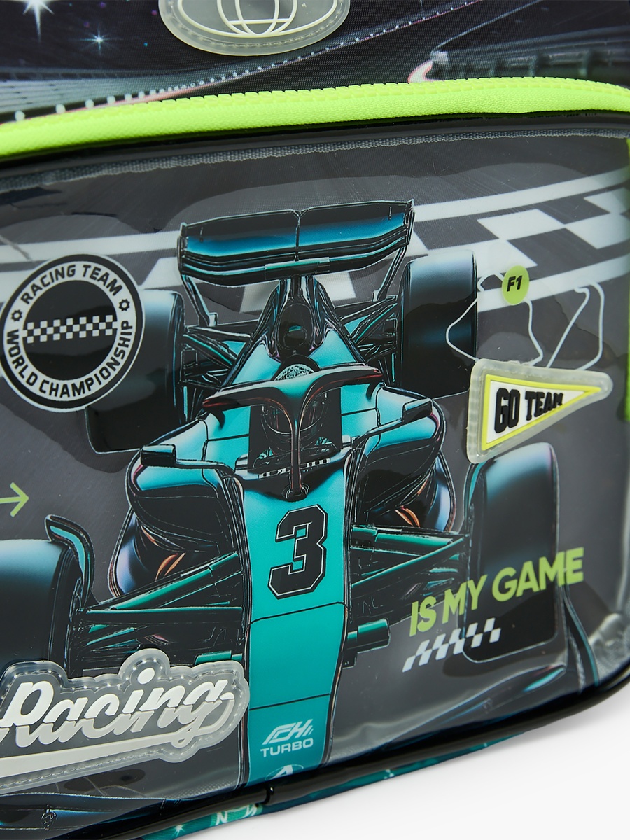 Racing Car Print Lunch Bag with Insulation