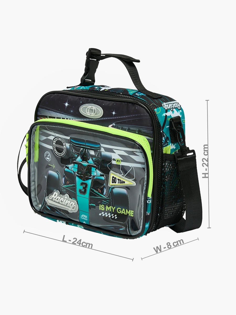Racing Car Print Lunch Bag with Insulation