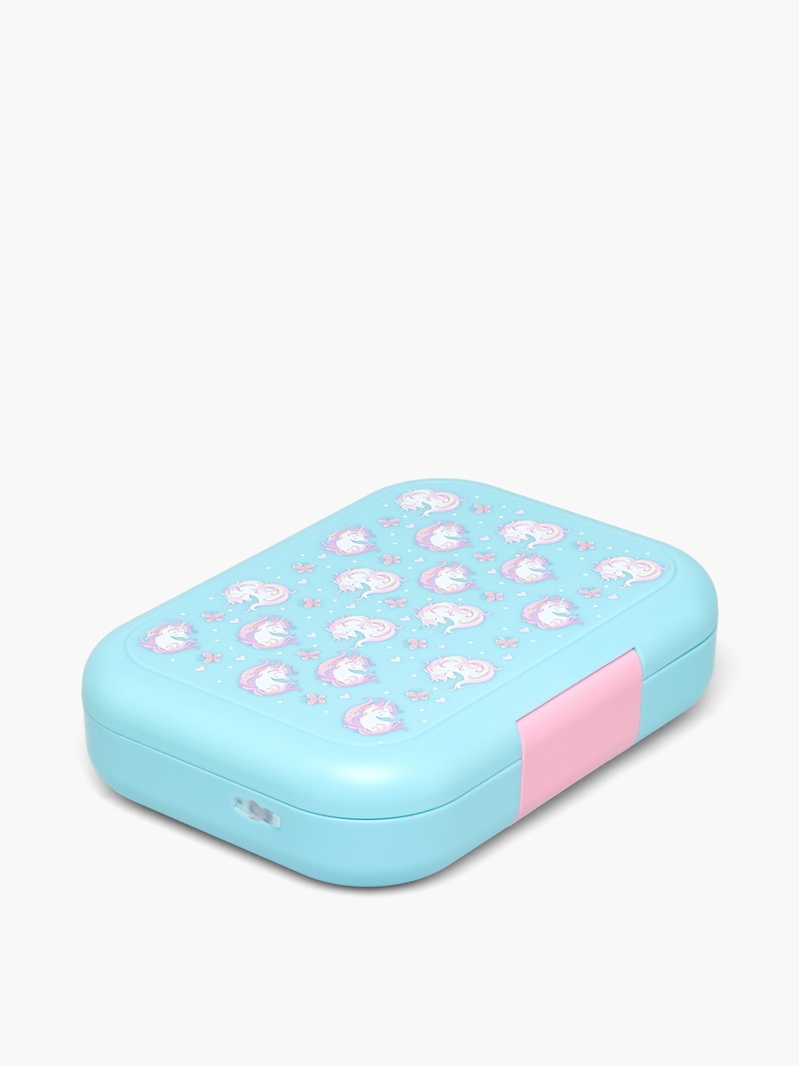 Unicorn Print Lunch Box with Clip Lock Closure