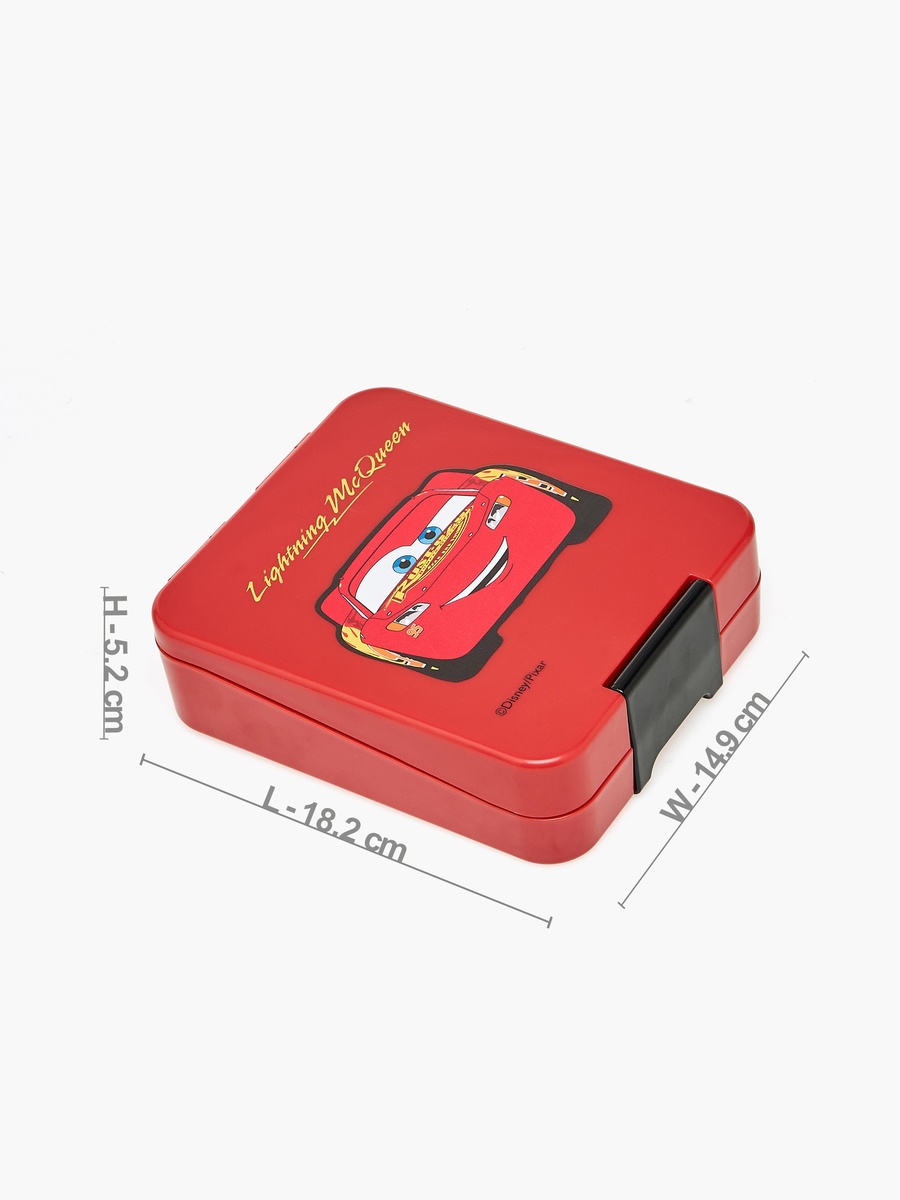 Lightning McQueen Print Bento Lunch Box with Clip Lock Lid - 640 ml