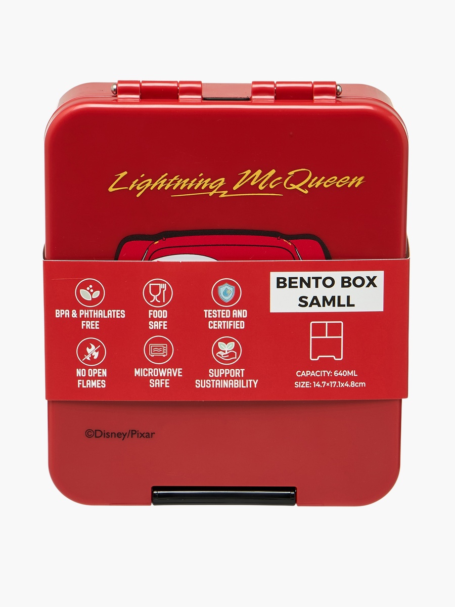 Lightning McQueen Print Bento Lunch Box with Clip Lock Lid - 640 ml