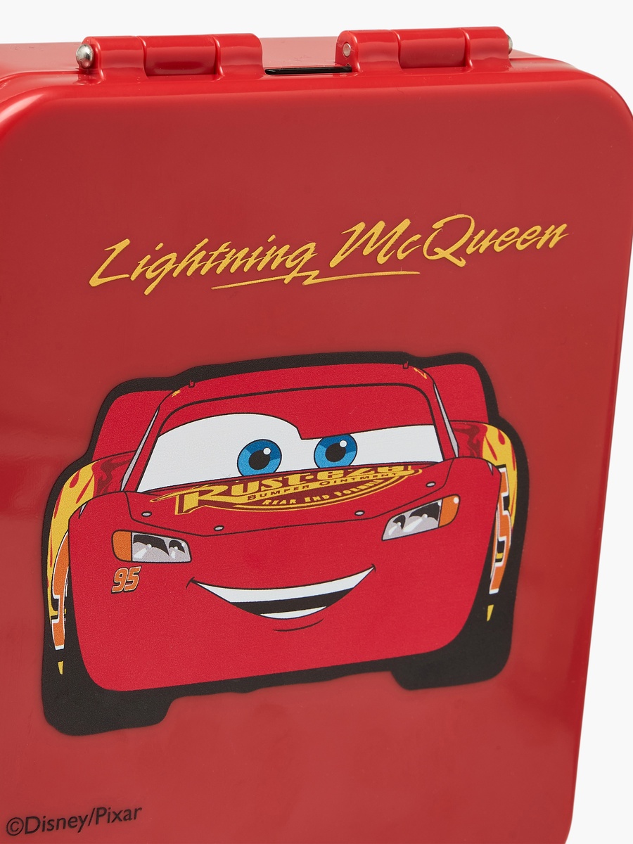 Lightning McQueen Print Bento Lunch Box with Clip Lock Lid - 640 ml