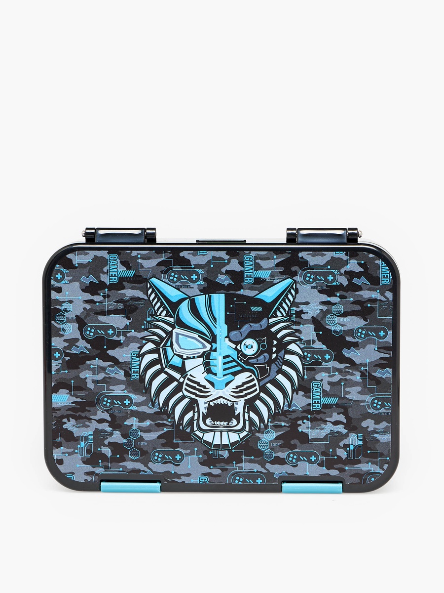 Tiger Print Lunch Box with Compartments - 750 ml