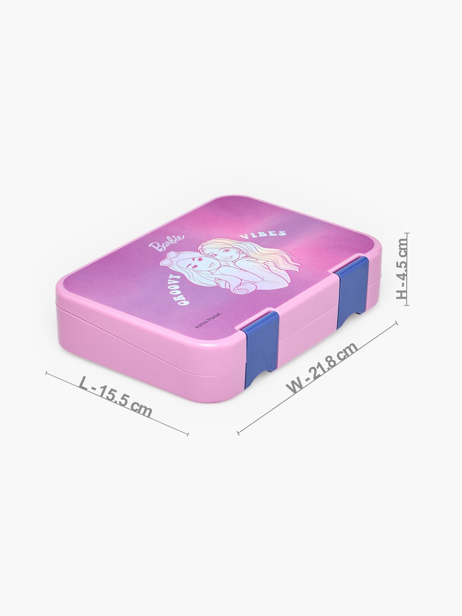 Barbie Print Lunch Box with Clip Lock Closure