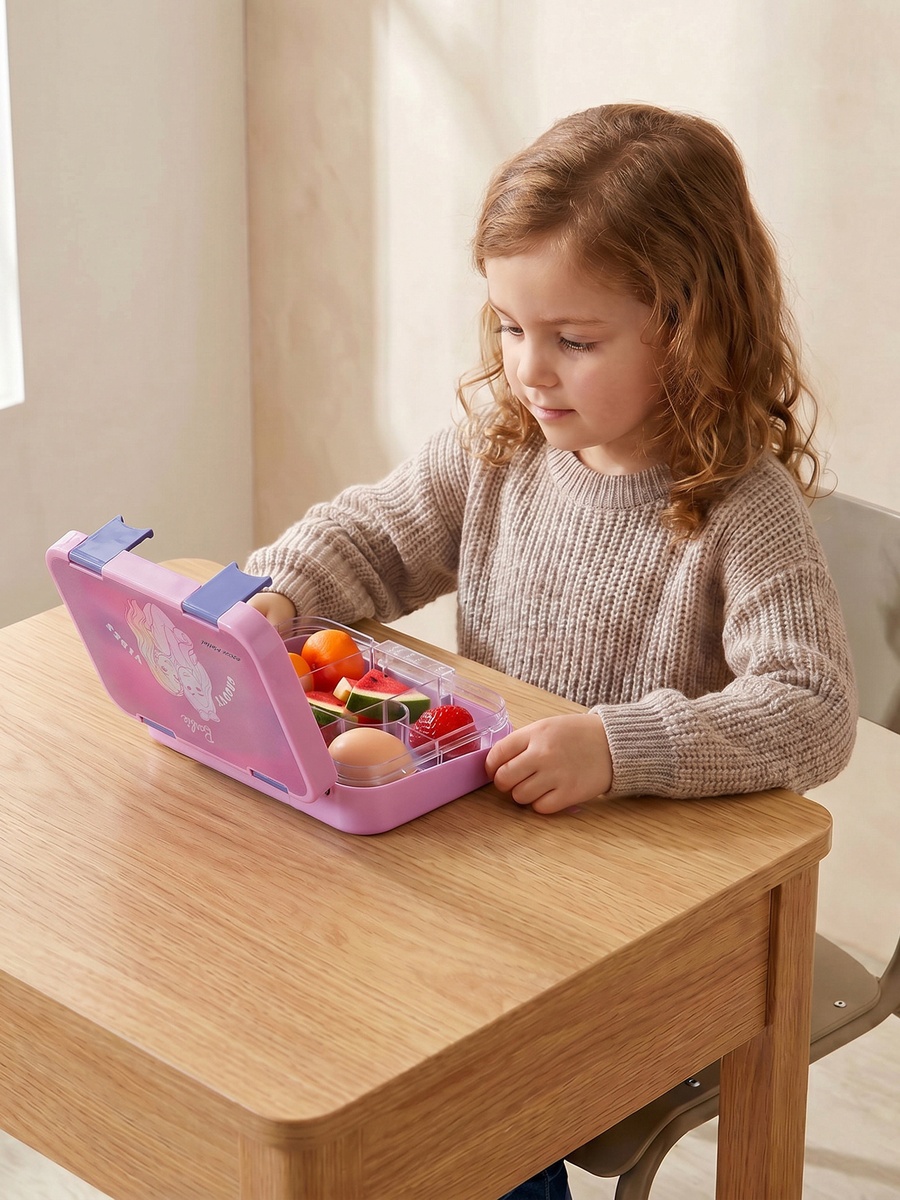 Barbie Print Lunch Box with Clip Lock Closure