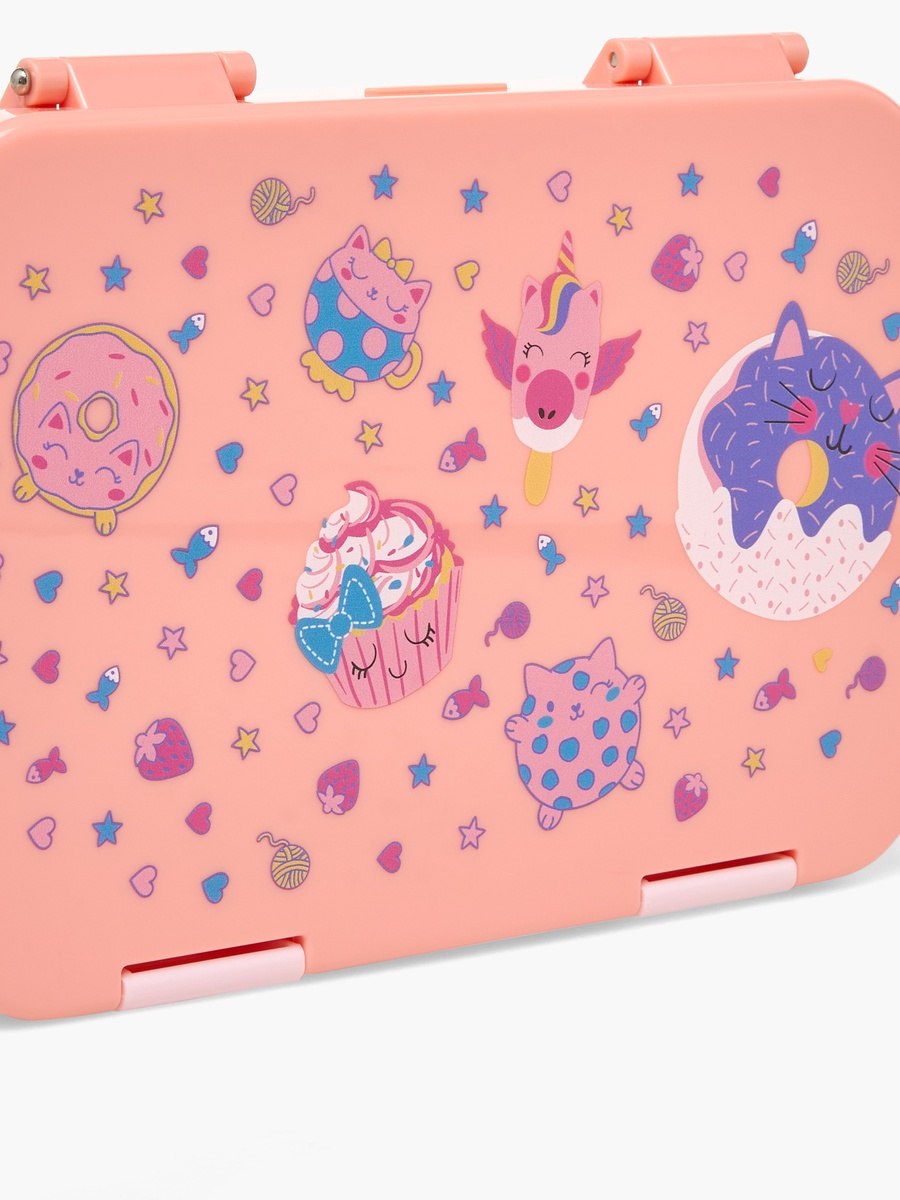 Cupcake Print Bento Lunch Box with Clip Lock Lid - 750 ml