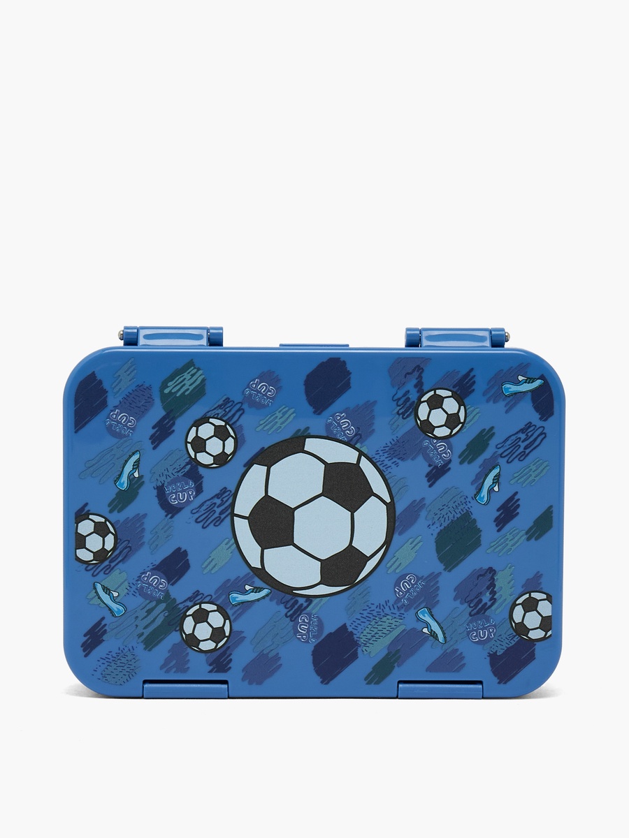 Football Print Bento Lunch Box with Clip Lock Lid - 750 ml