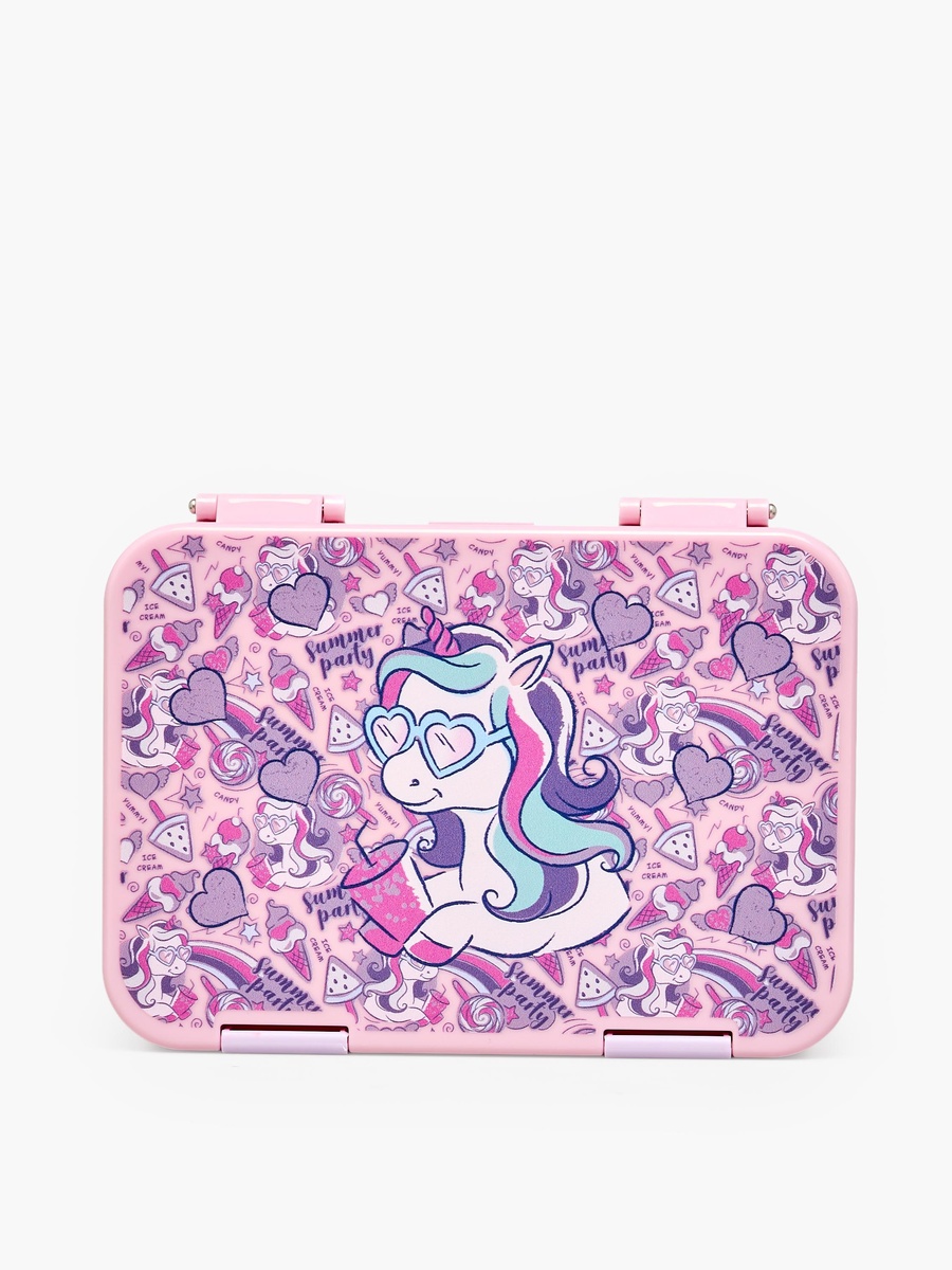Unicorn Print Lunch Box with Compartments - 750 ml